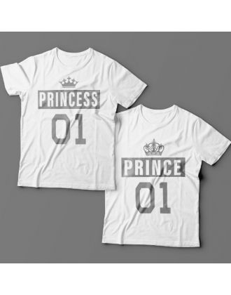 Парные футболки для влюбленных "Prince" + "Princess" 